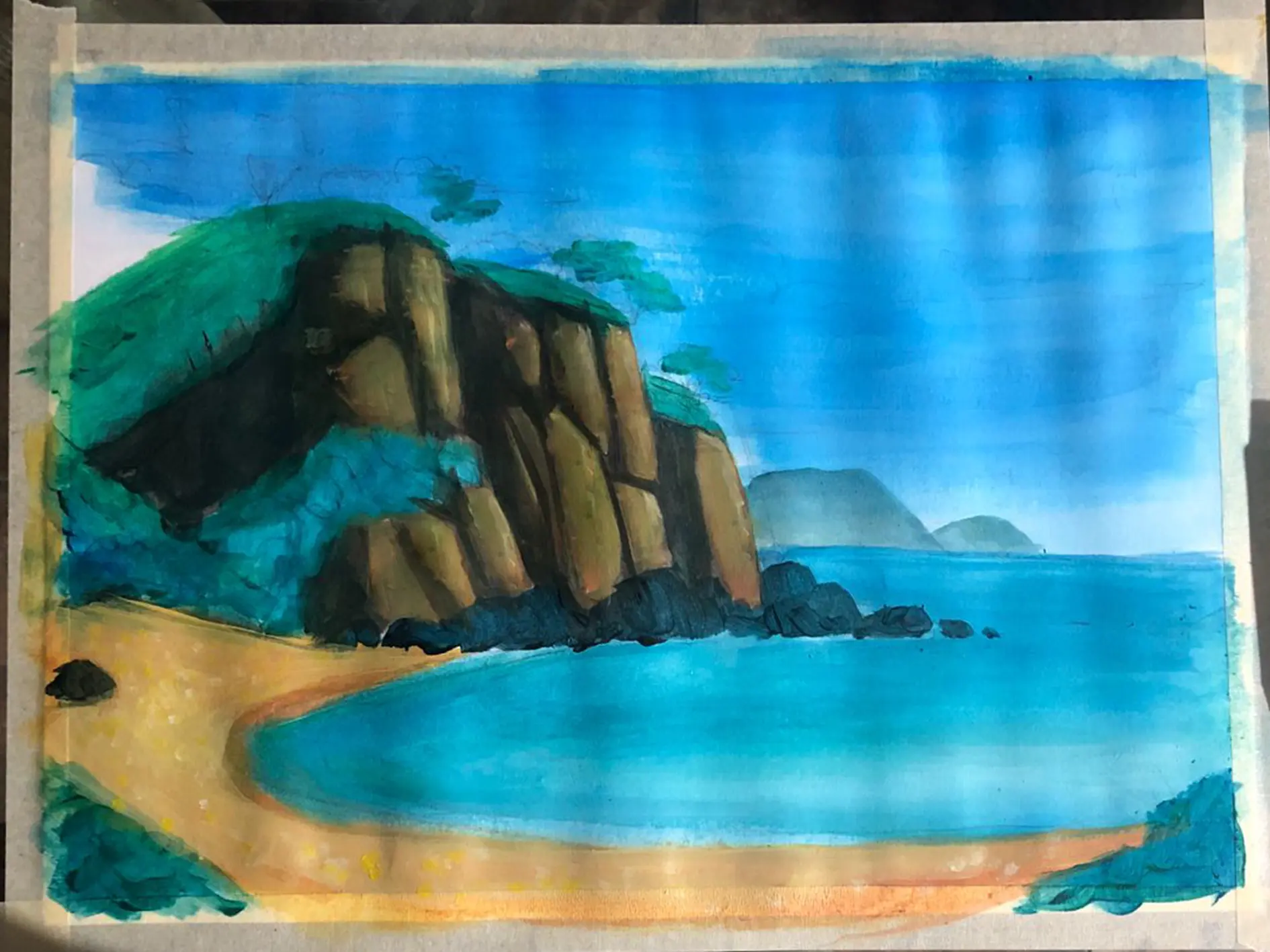 peindre les textures d’un paysage à l’acrylique