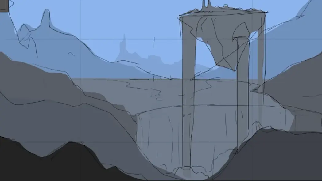 dessiner la base d’un paysage fantastique