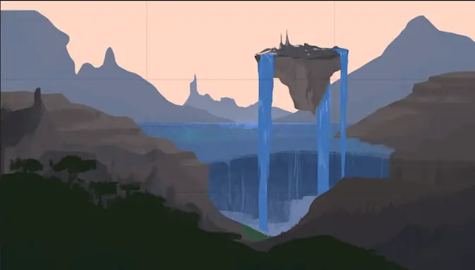 dessiner les couleurs d’un paysage fantastique