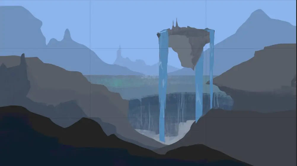 dessiner l’eau d’un paysage fantastique