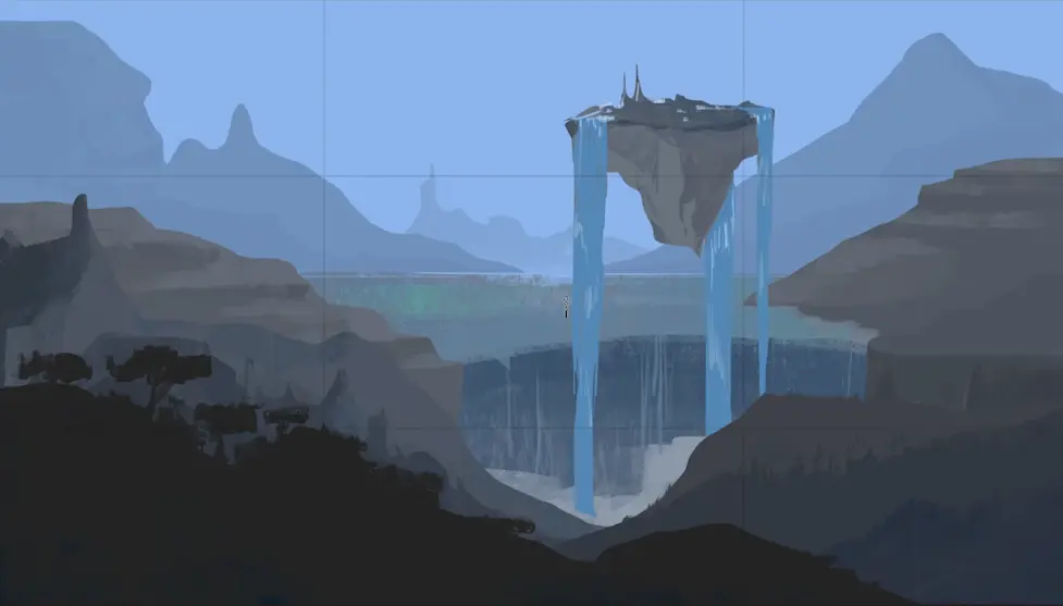 dessiner les montagnes d’un paysage fantastique