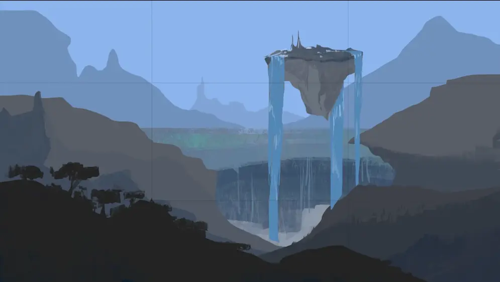 dessiner les ombres et lumières d’un paysage fantastique