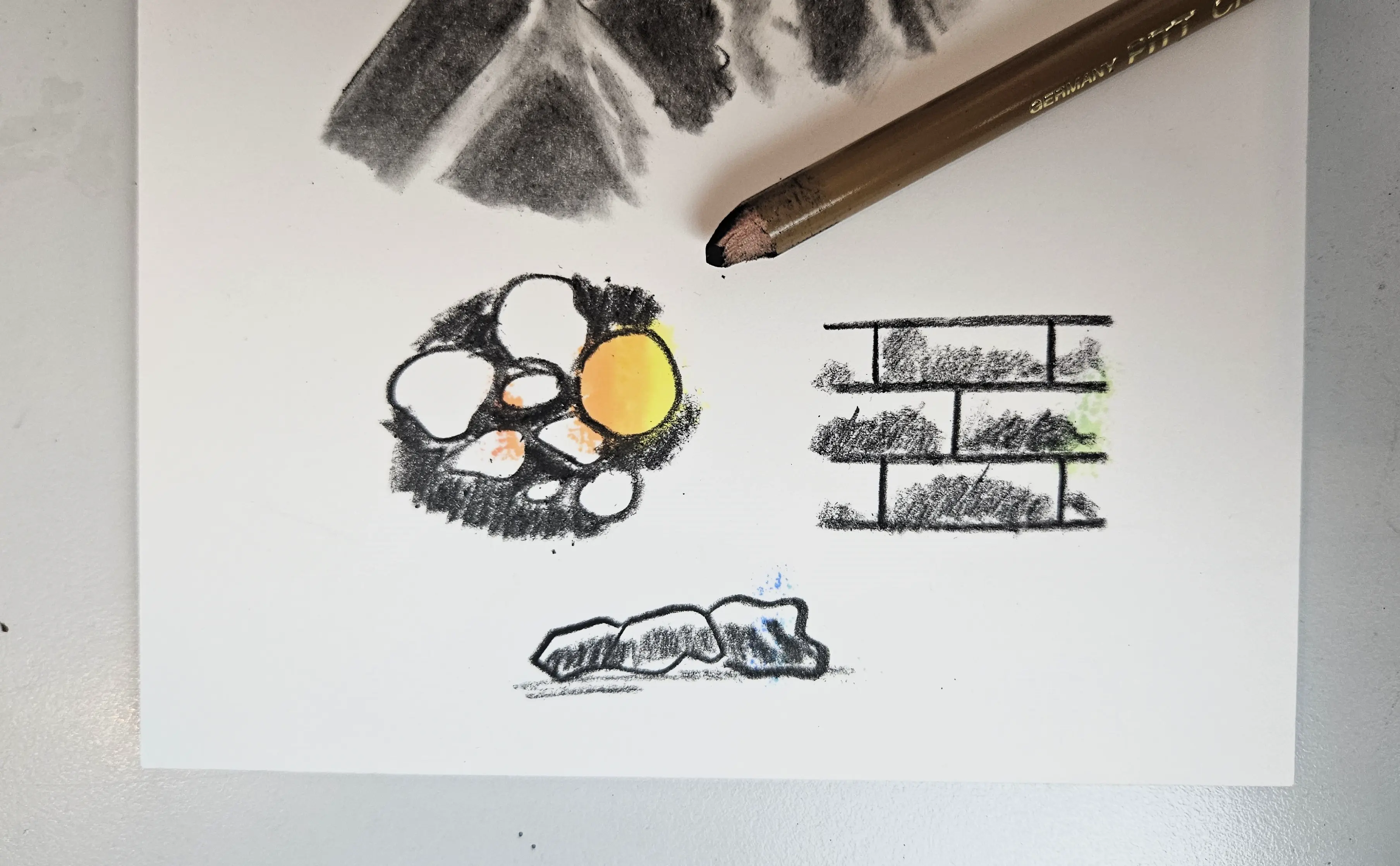 dessiner des textures au fusain