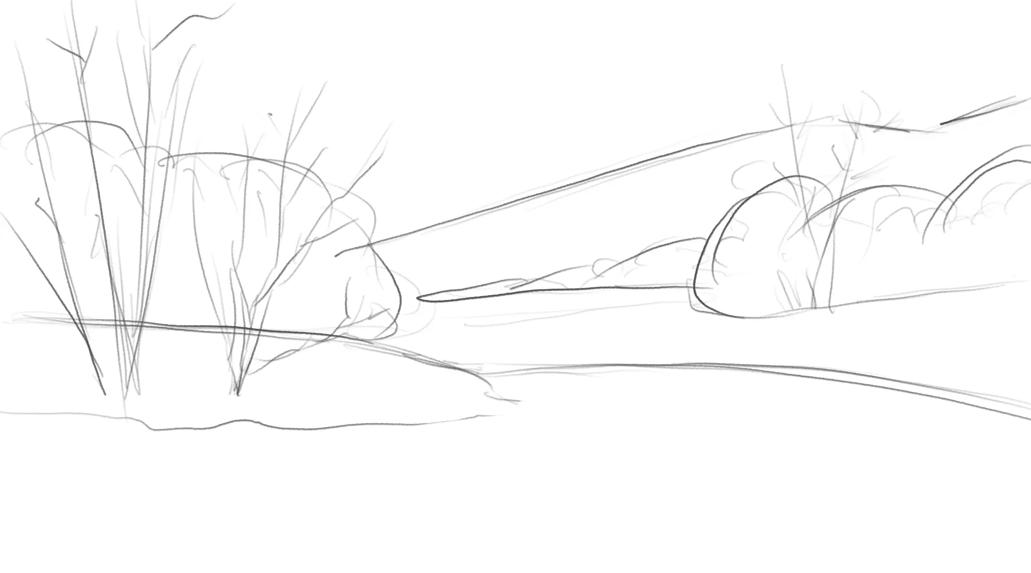 dessiner la base d’un paysage d’hiver