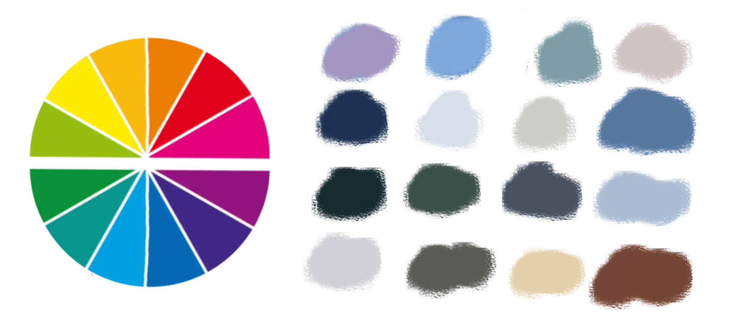la palette de couleurs pour savoir dessiner un paysage d’hiver