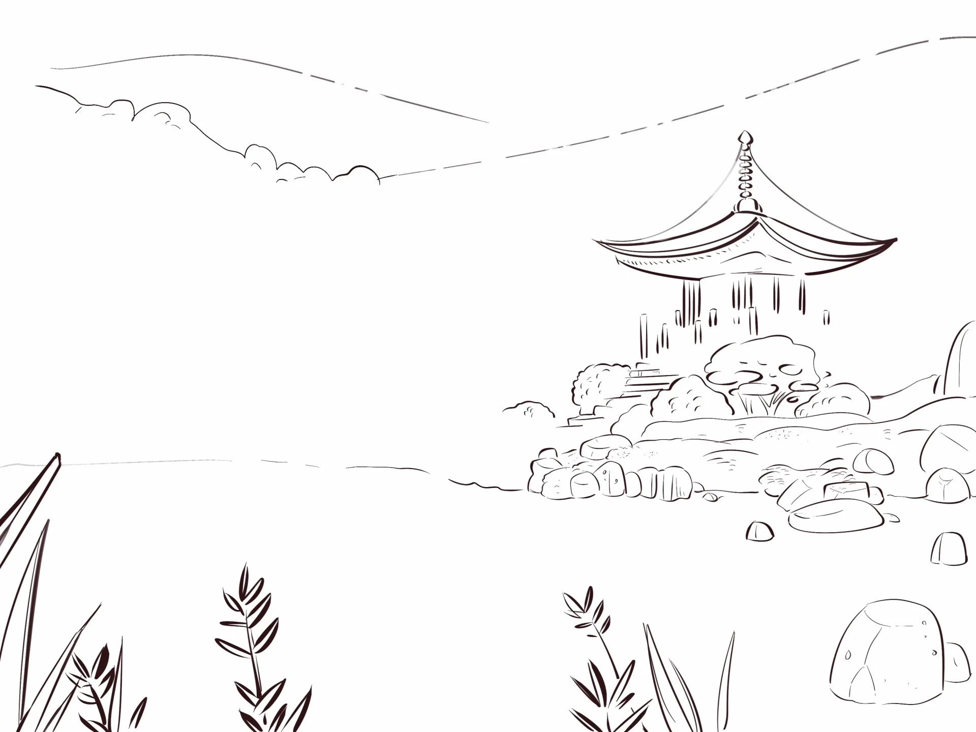 dessiner l’architecture d’un paysage japonais