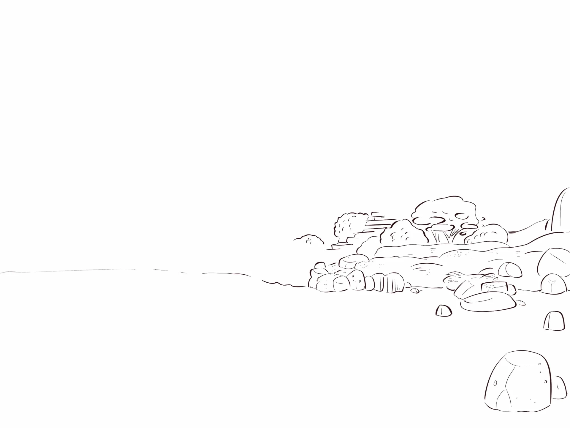 dessiner la base d’un paysage japonais