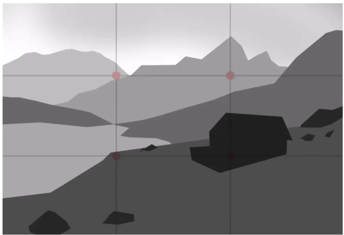 dessiner les éléments d’un paysage en noir et blanc