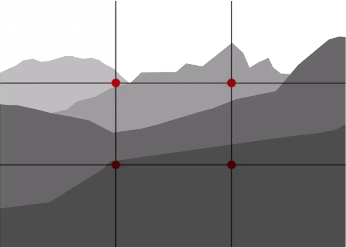 dessiner la scène d’un paysage en noir et blanc