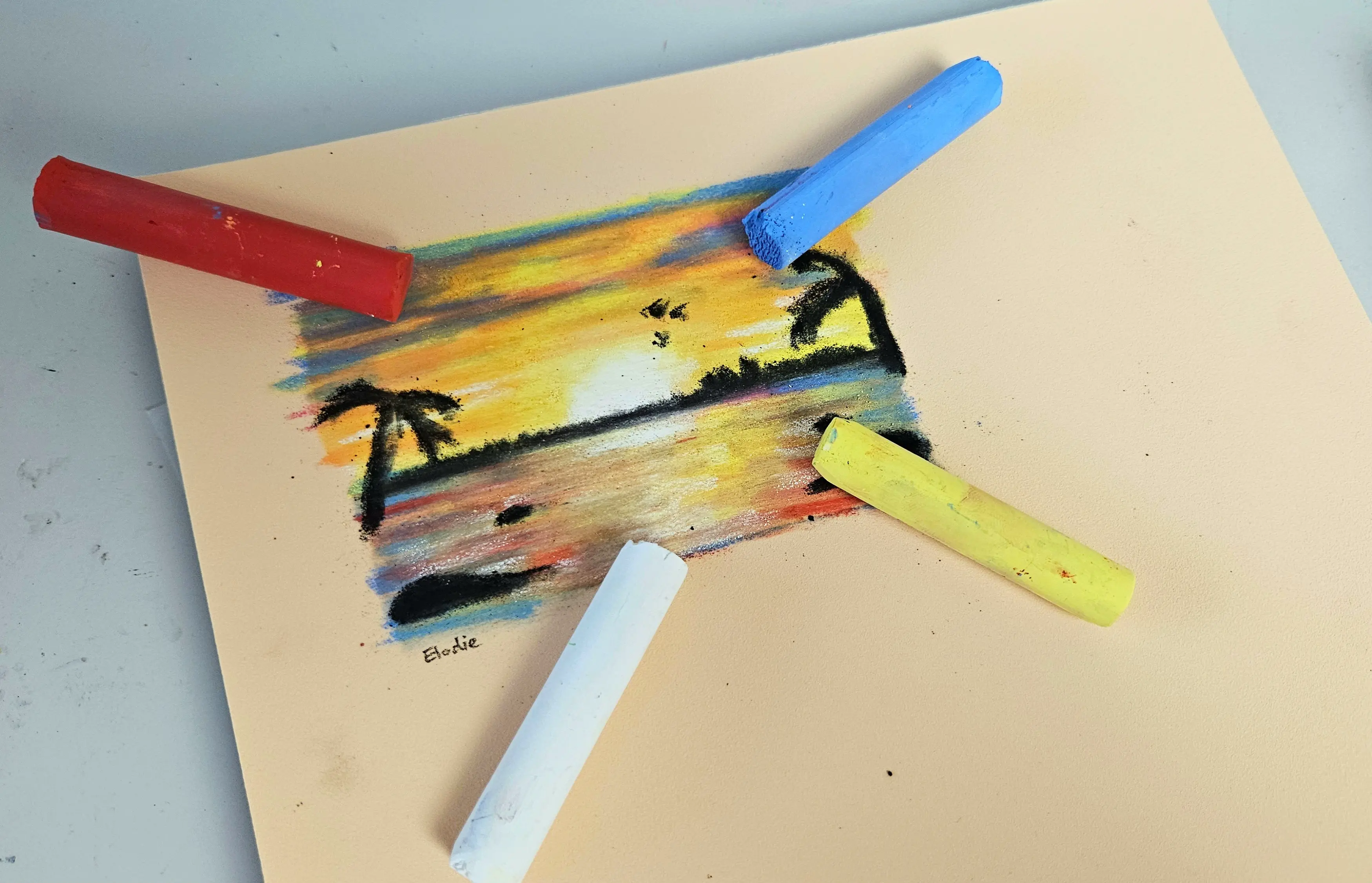 exemple d’un dessin aux pastels secs blockx