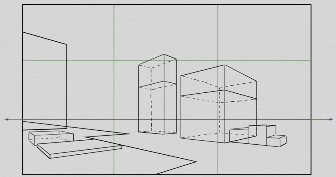 dessiner les buissons d’un paysage en perspective