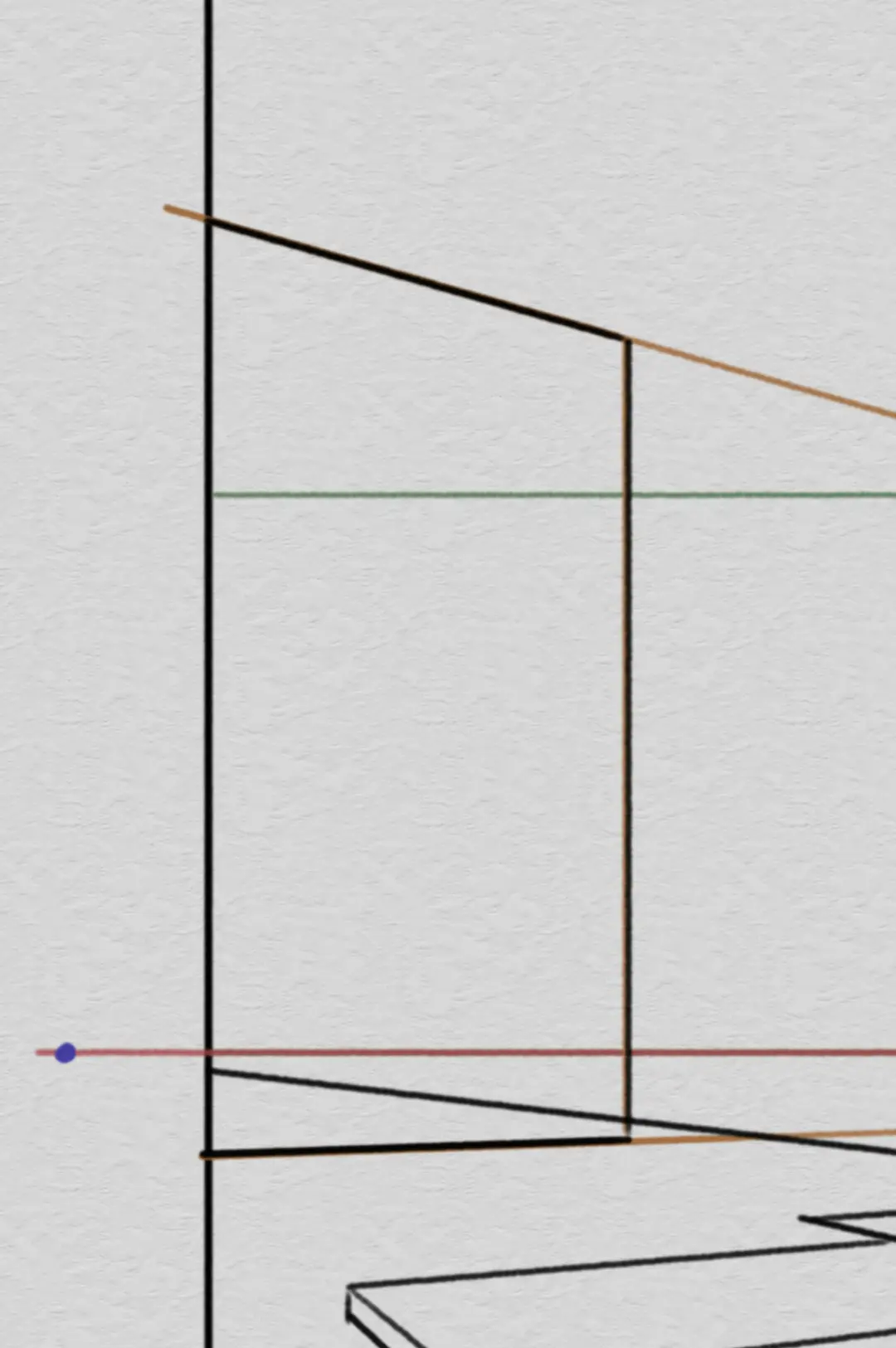 dessiner une falaise d’un paysage en perspective