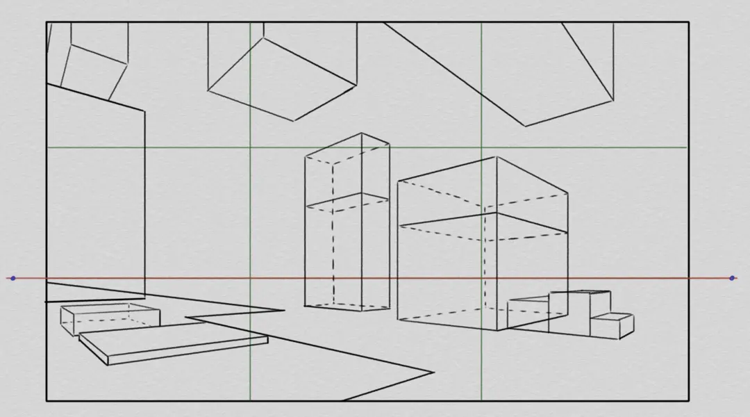 dessiner les nuages d’un paysage en perspective