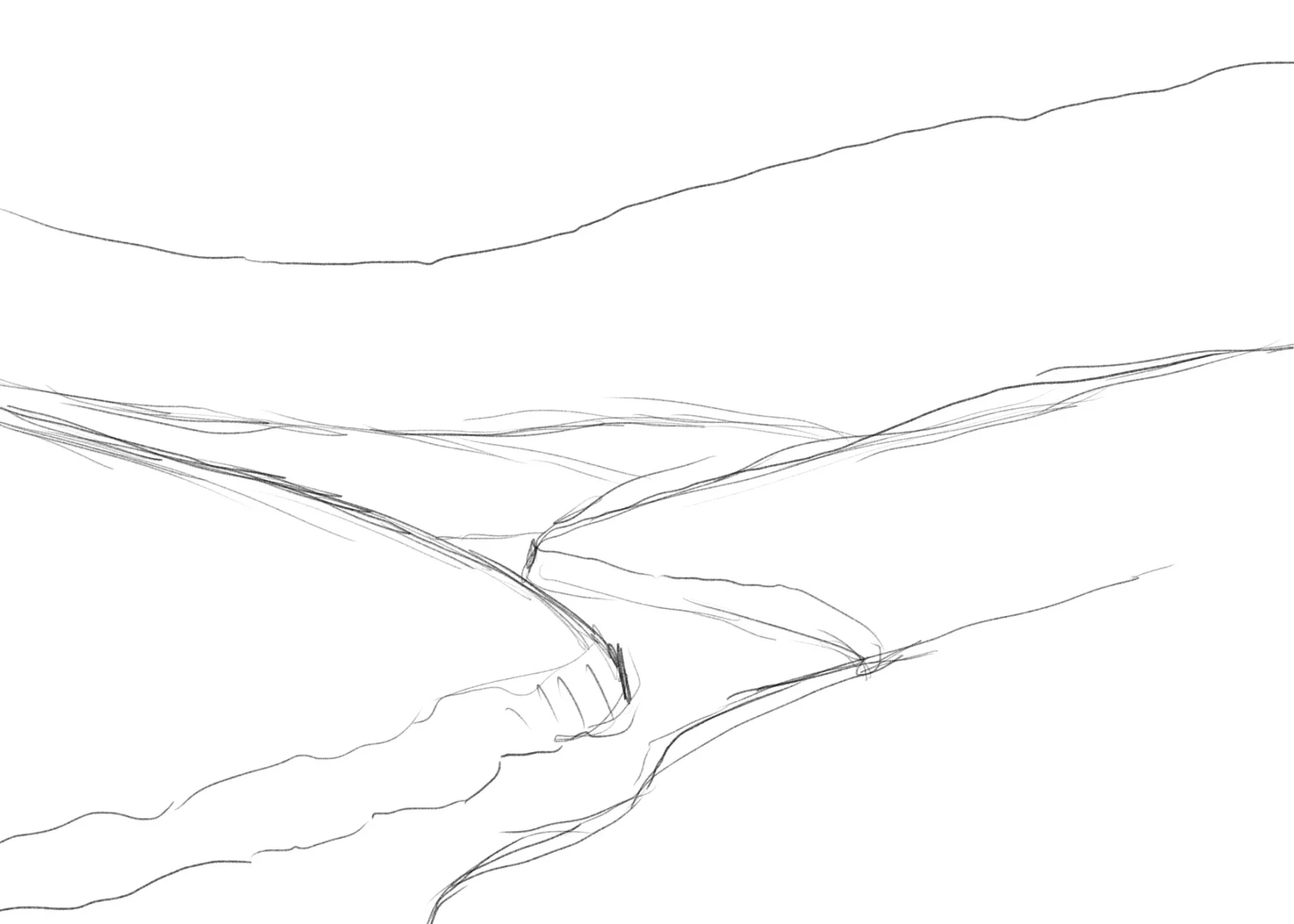 dessiner la base d’un paysage printanier