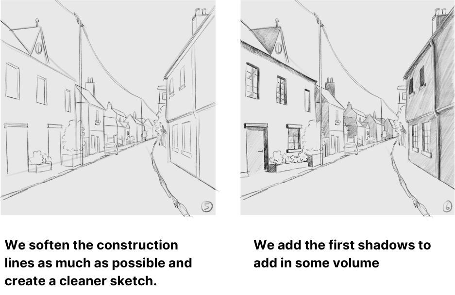 drawing the shadows of an urban landscape