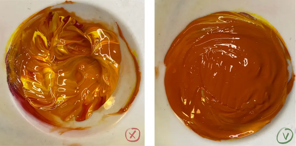 bien mélanger sa peinture acrylique quand on débute