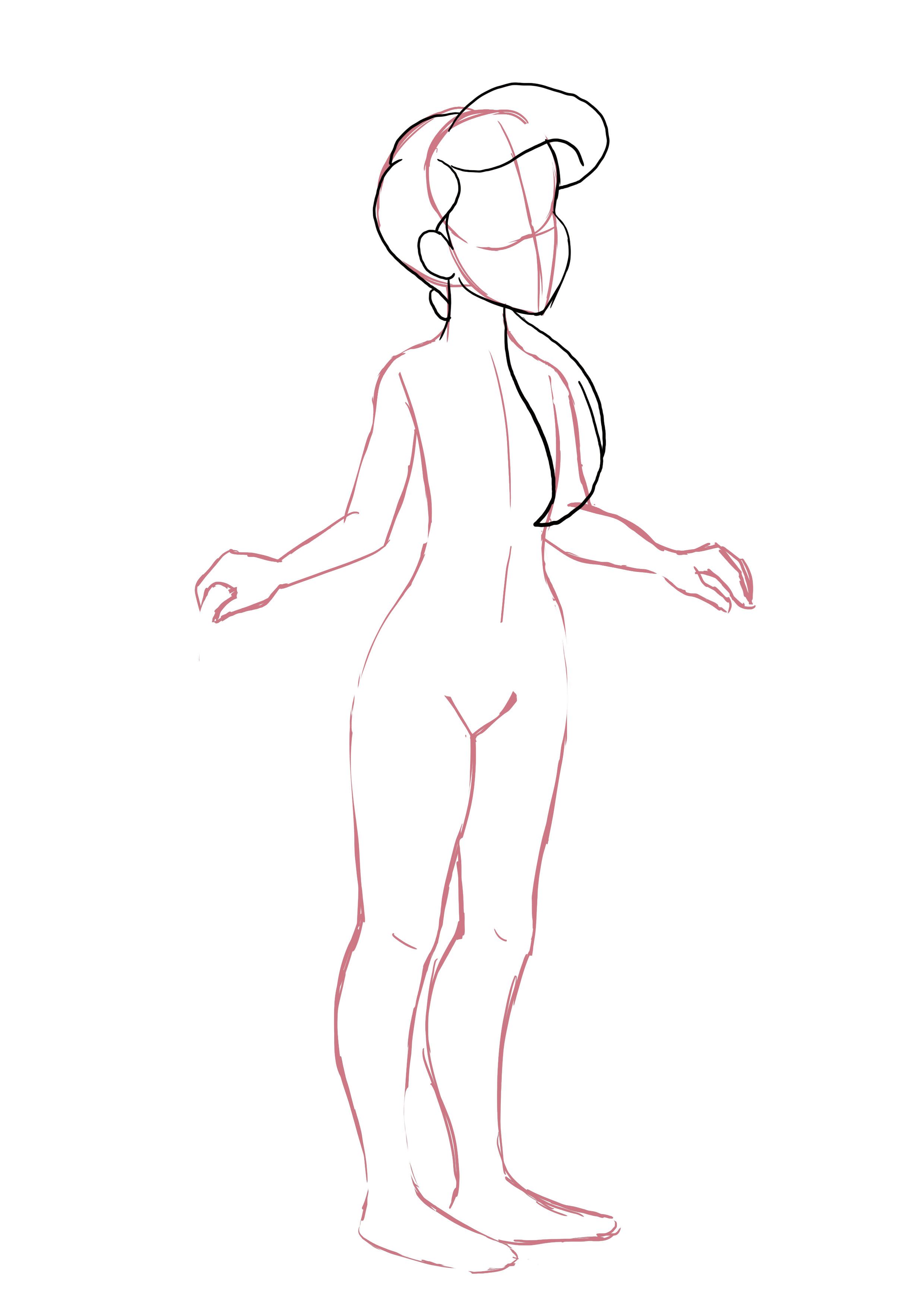 dessiner les cheveux de Mélodie