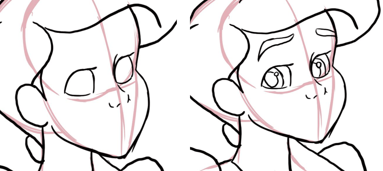 dessiner les yeux de Mélodie