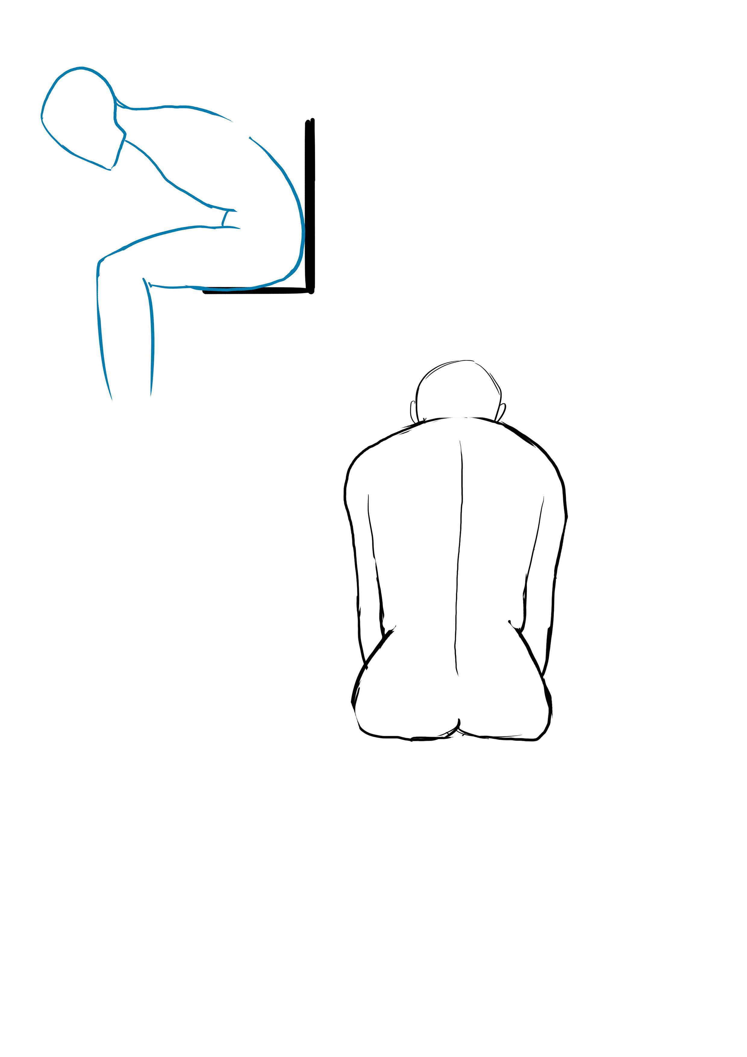 Dessiner un personnage replié de dos