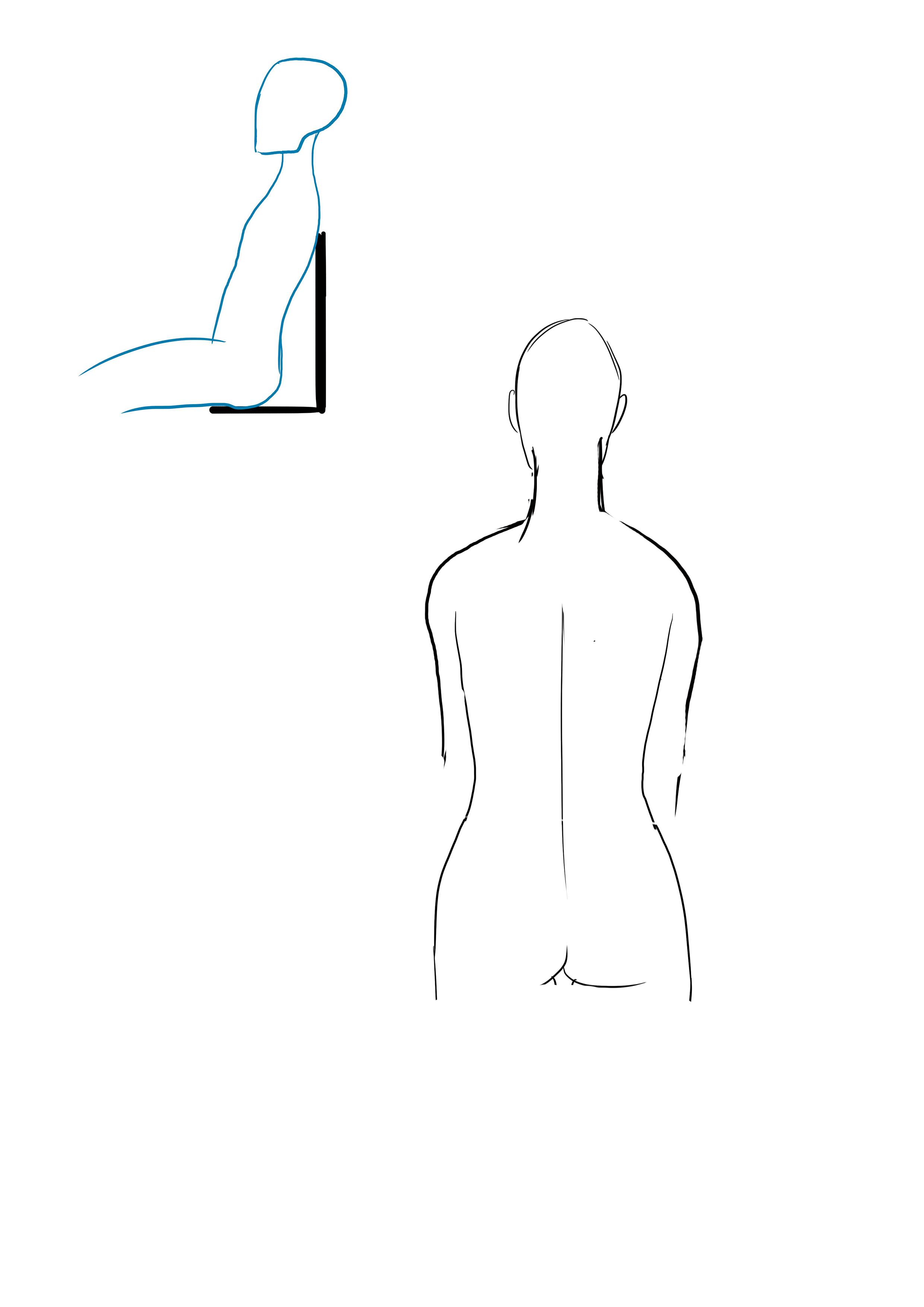 Dessiner un personnage stressé de dos