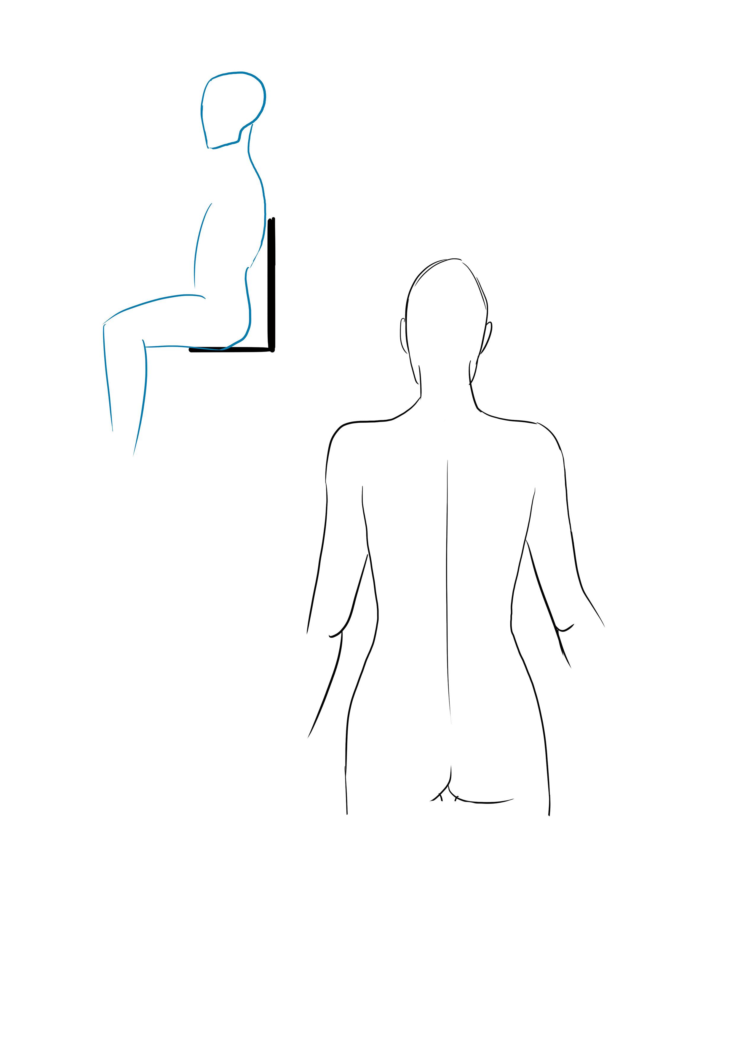 Dessiner un personnage de dos avec une posture normale