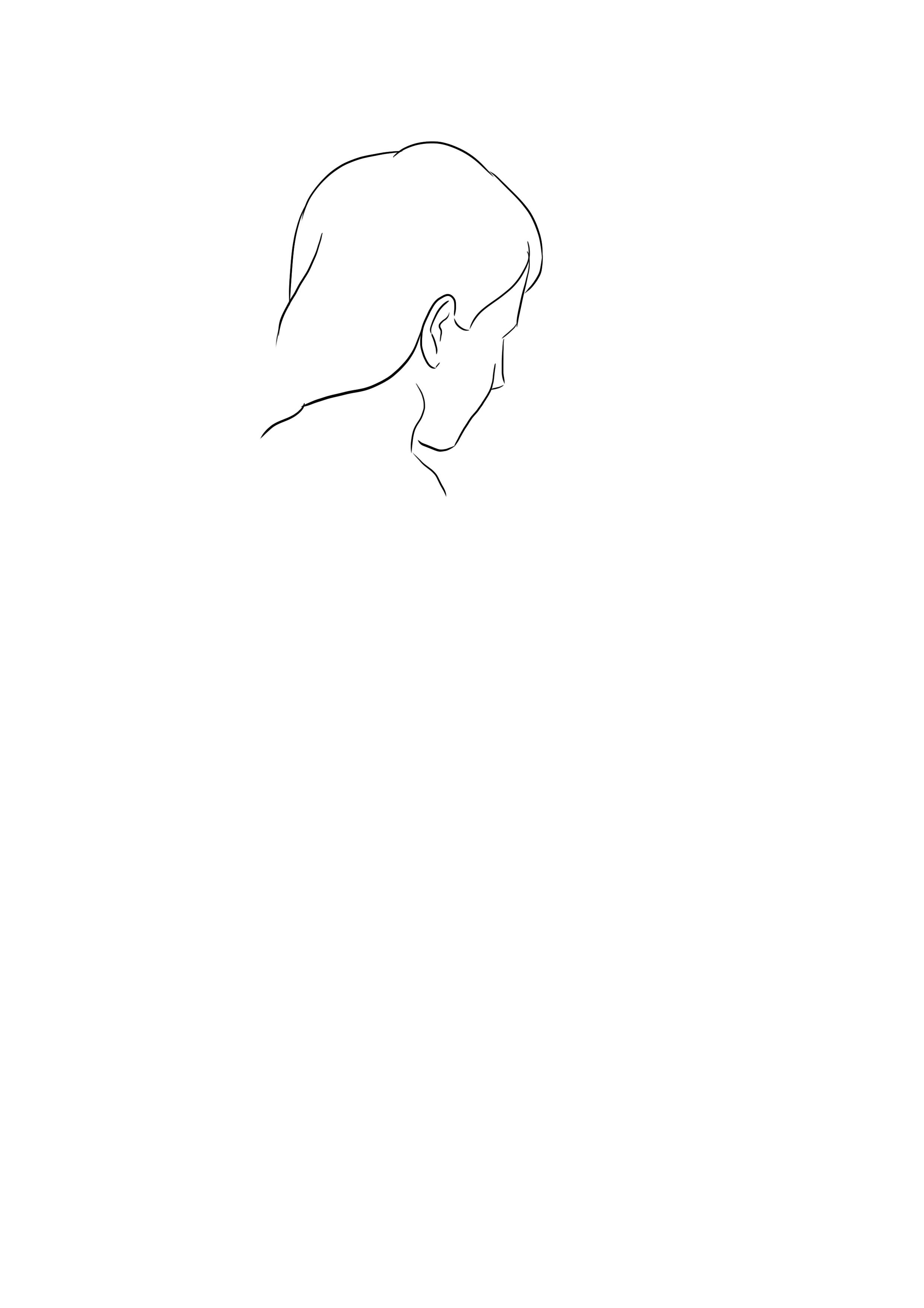 Dassiner la tête du personnage féminin de dos