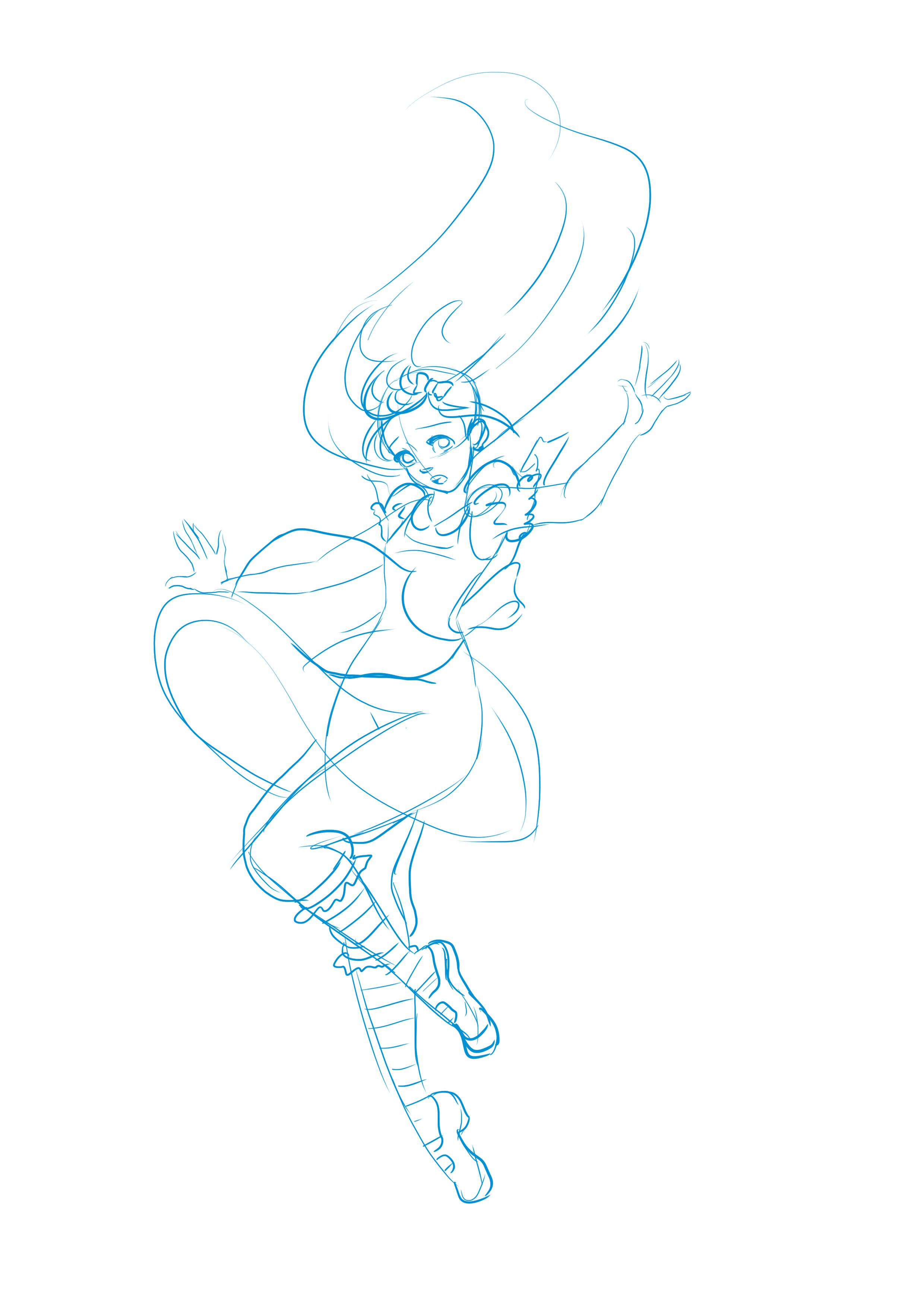 dibujar la ropa del personaje en movimiento