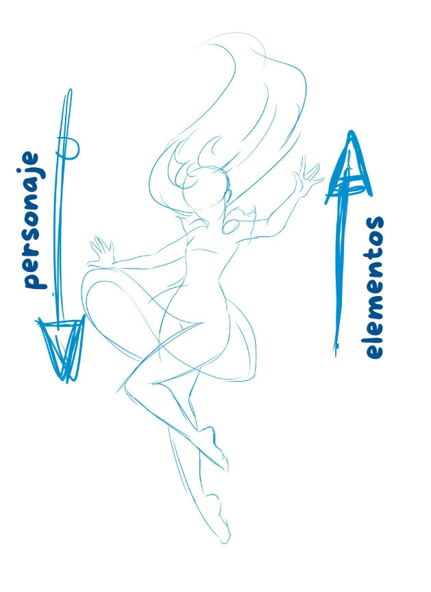 dibujar los elementos de un personaje que cae 2