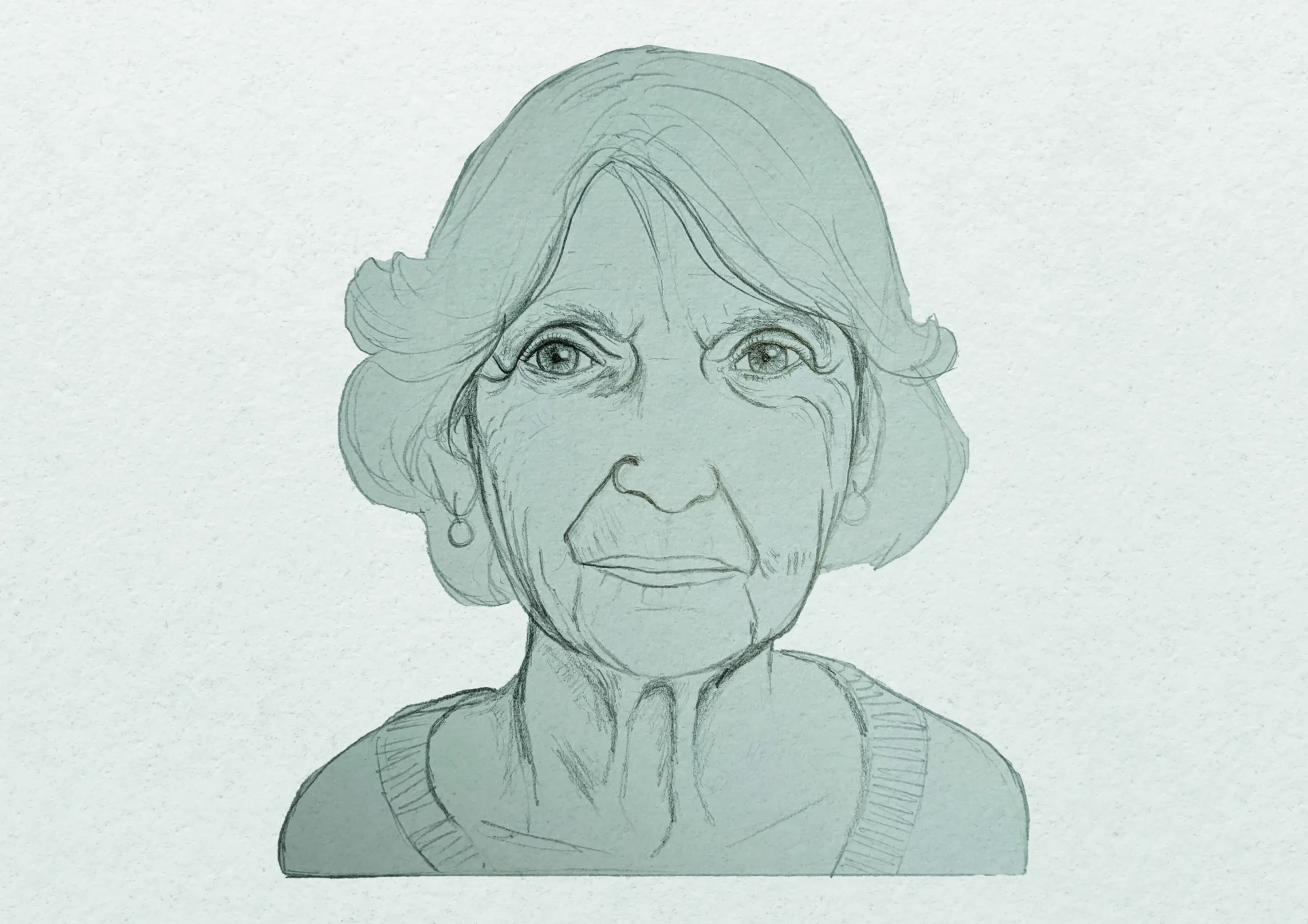 dessiner les ombres d’une personne âgée