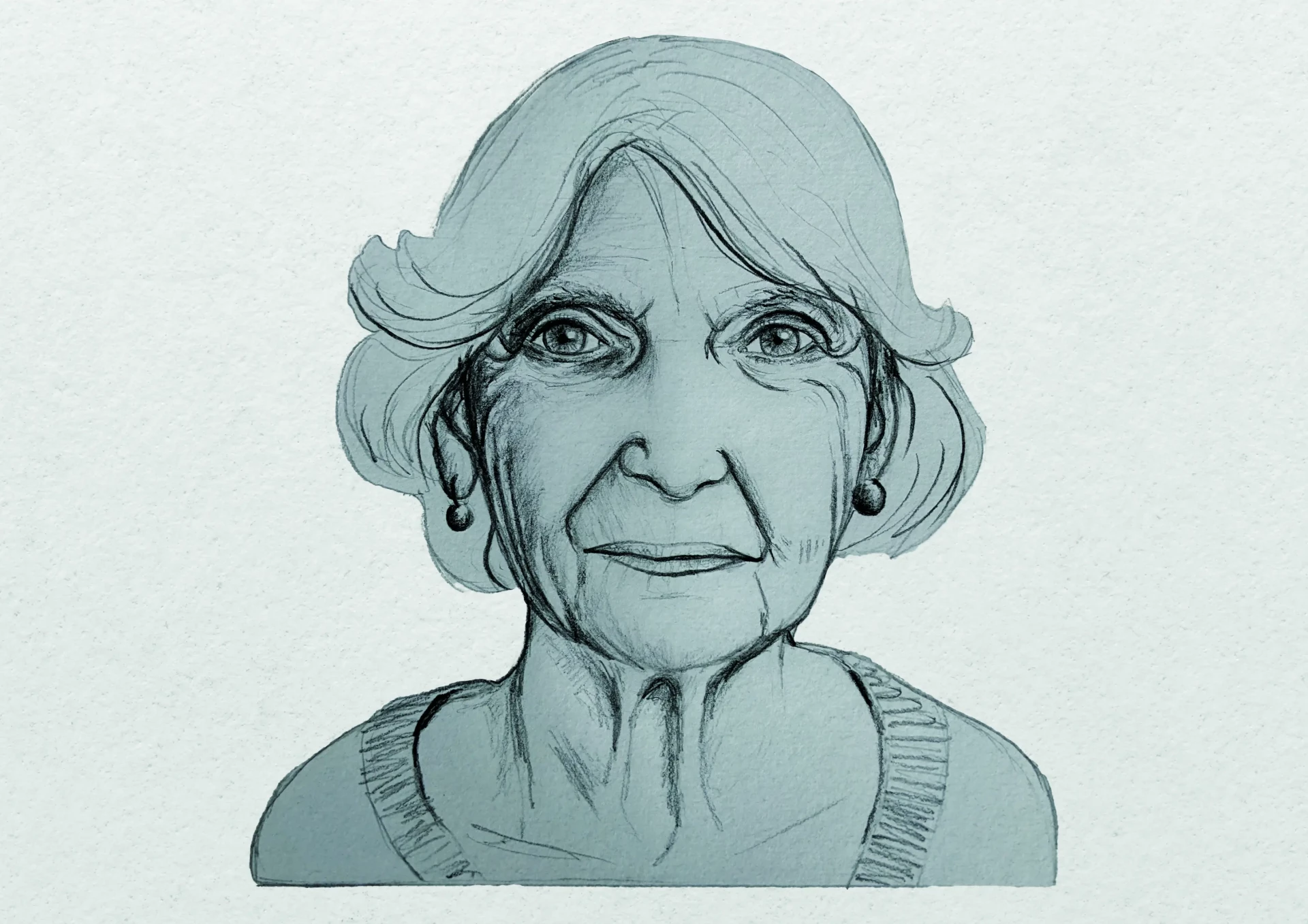 dessin d’une femme âgée