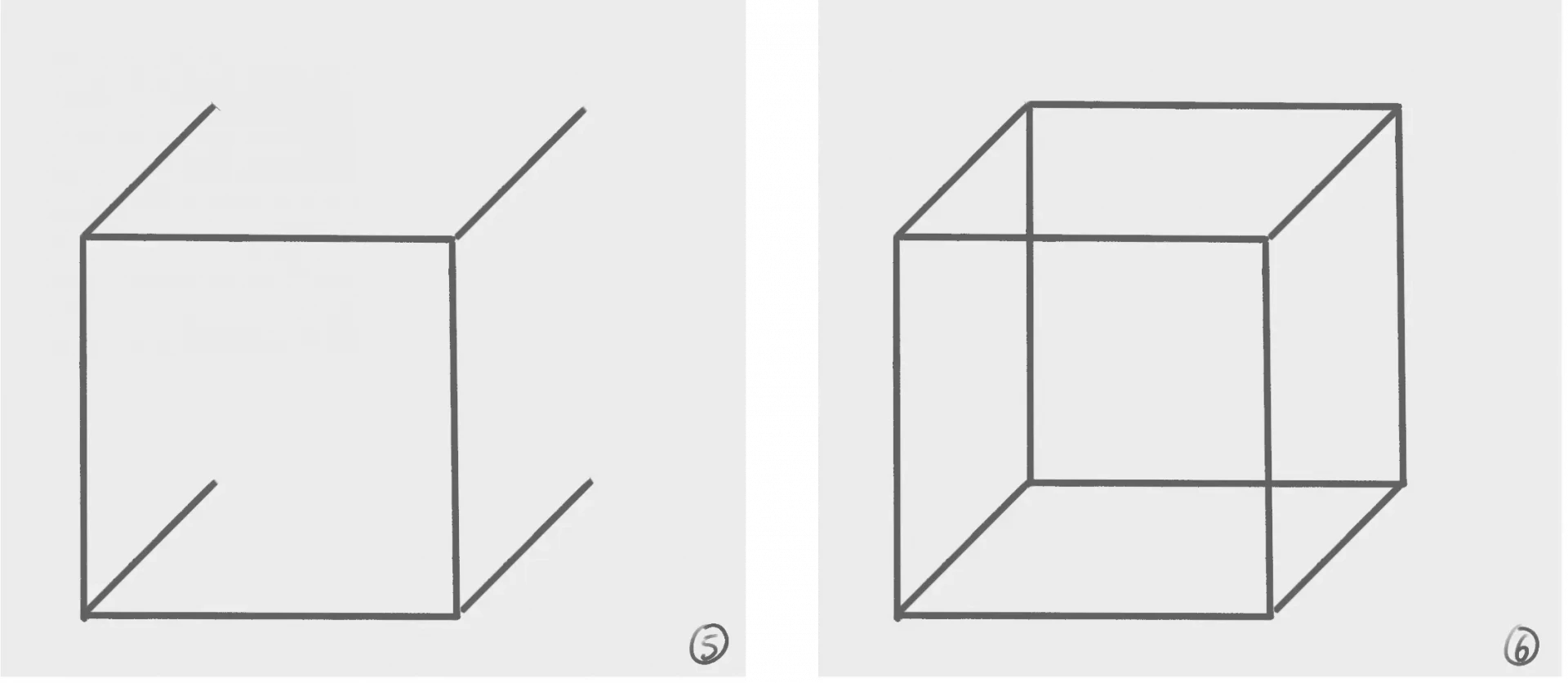 dessiner un carré en perspective cavalière