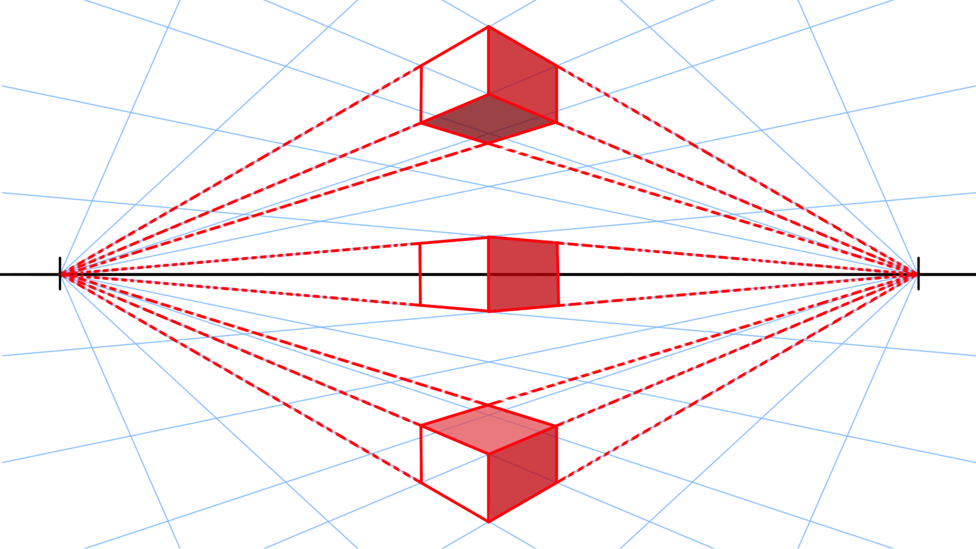 dessin en perspective oblique à deux points de fuite