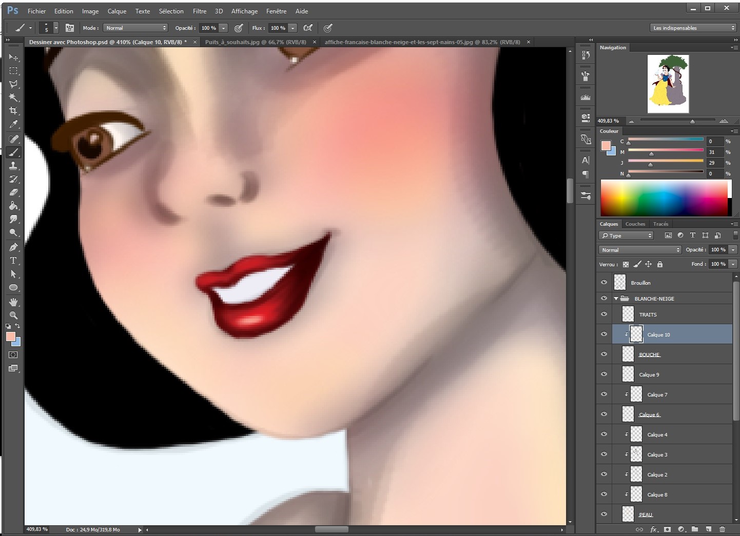 Dessiner la bouche du personnage avec Photoshop