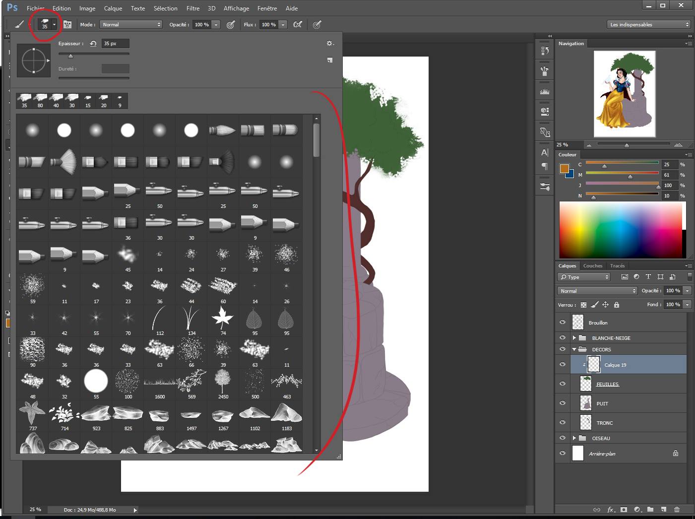 Dessiner les détails de l'arbre avec photoshop