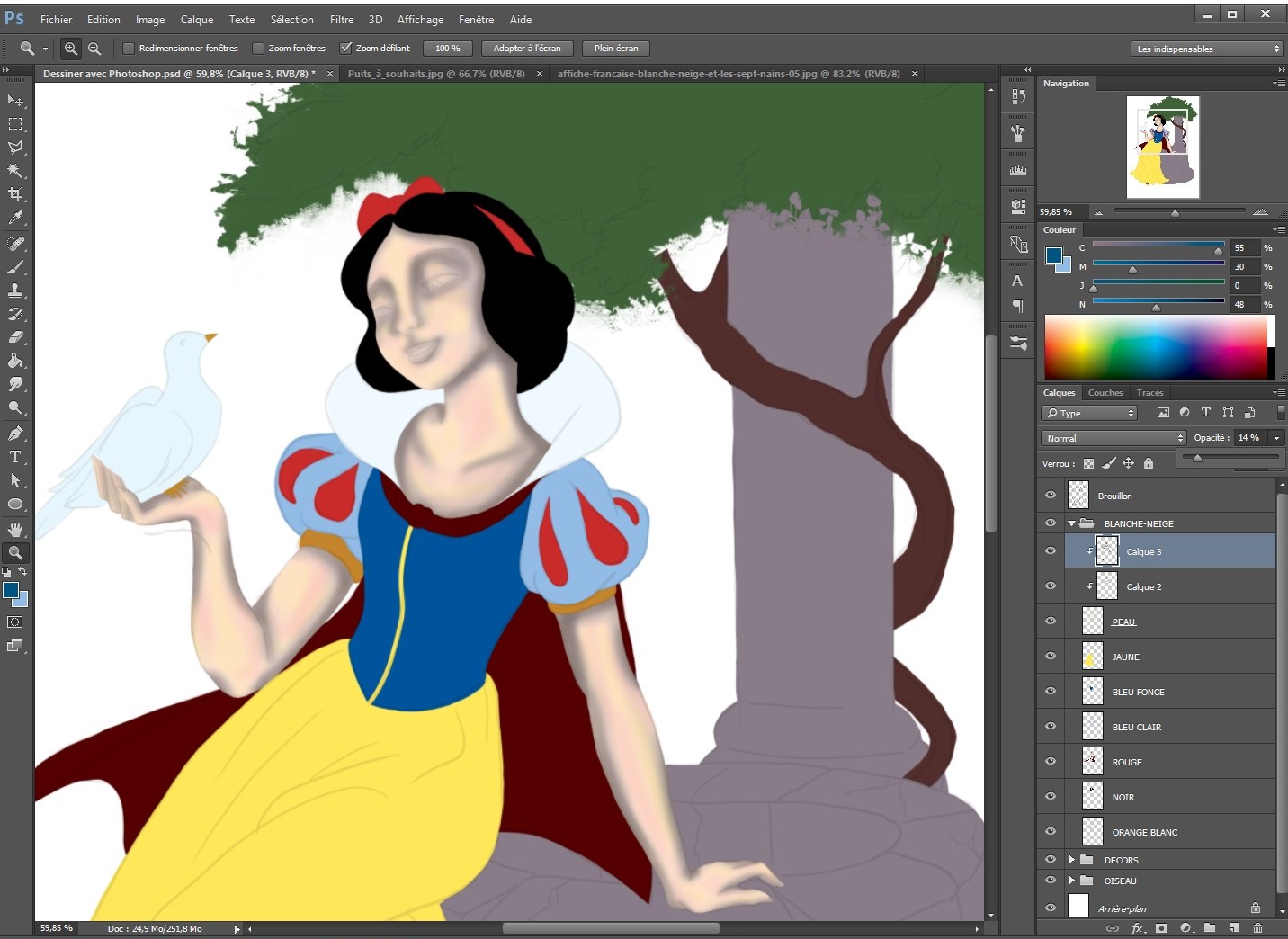 Appliquer les ombres et lumières à la peau sur le dessin 3