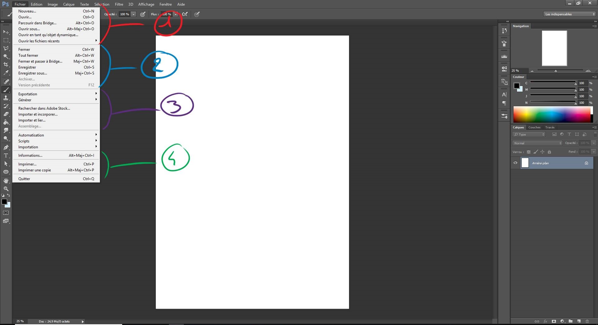 Utiliser l'interface de photoshop pour dessiner 1