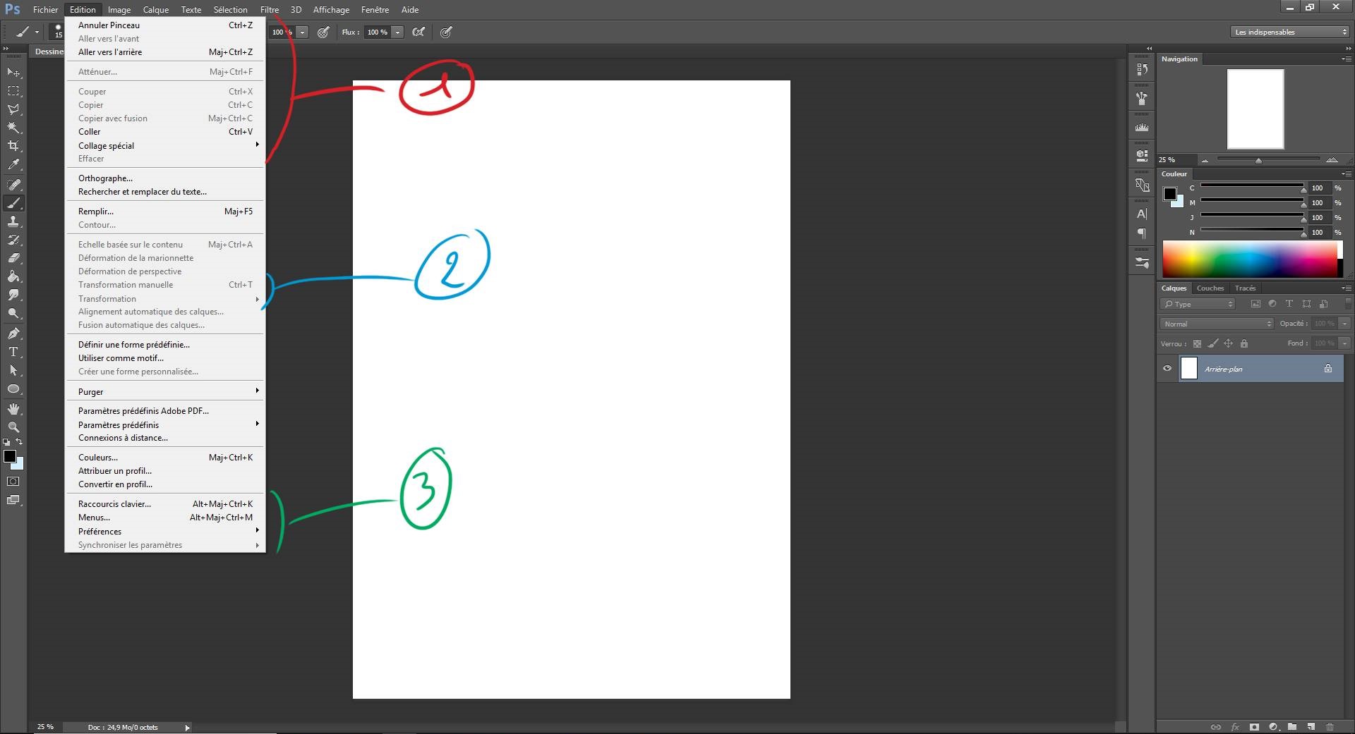 Utiliser l'interface de photoshop pour dessiner 2