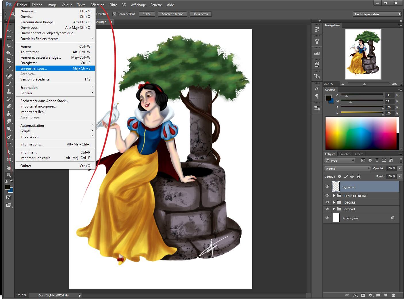Enregistrer son dessin réalisé sur photoshop 1