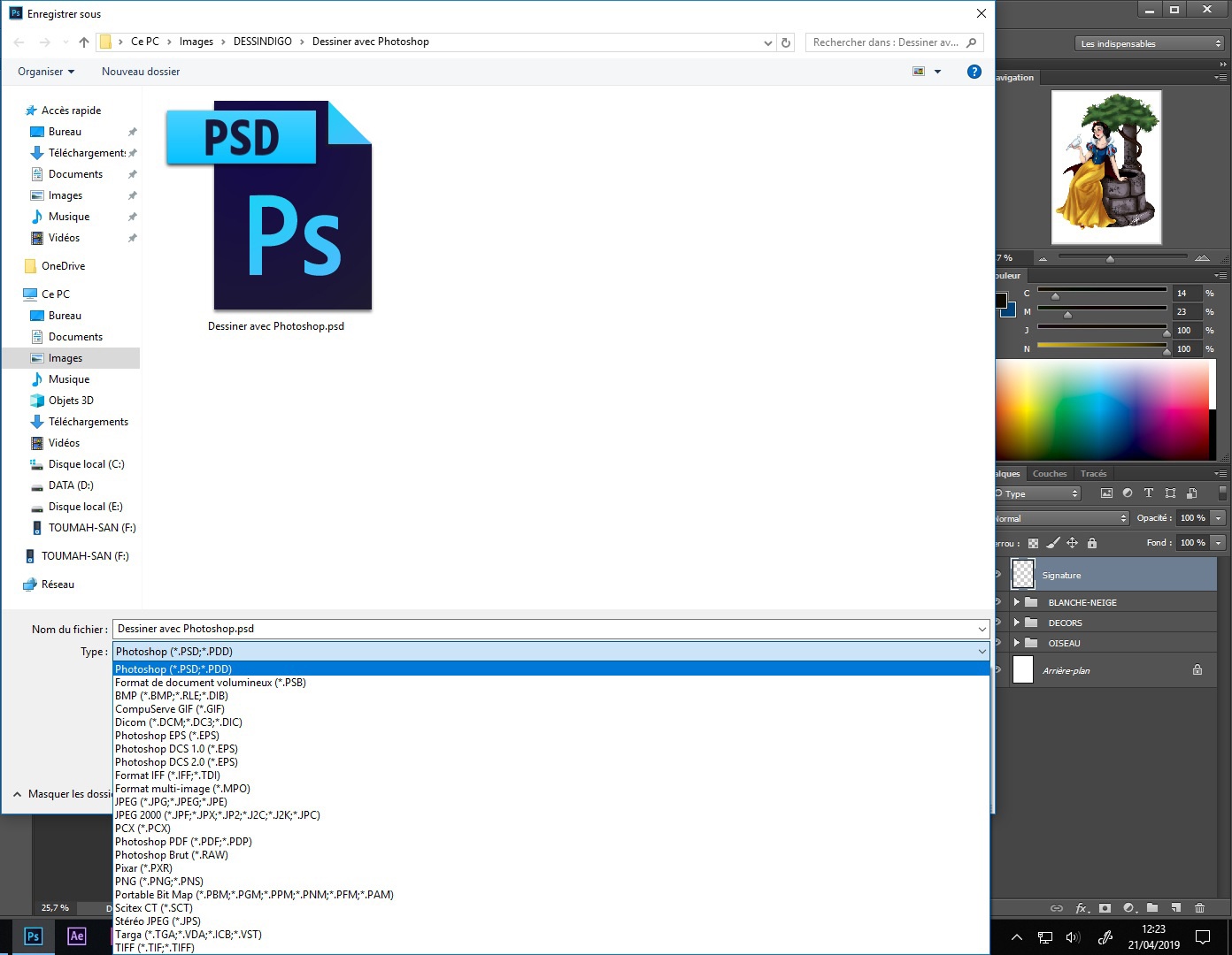 Enregistrer son dessin réalisé sur photoshop 2