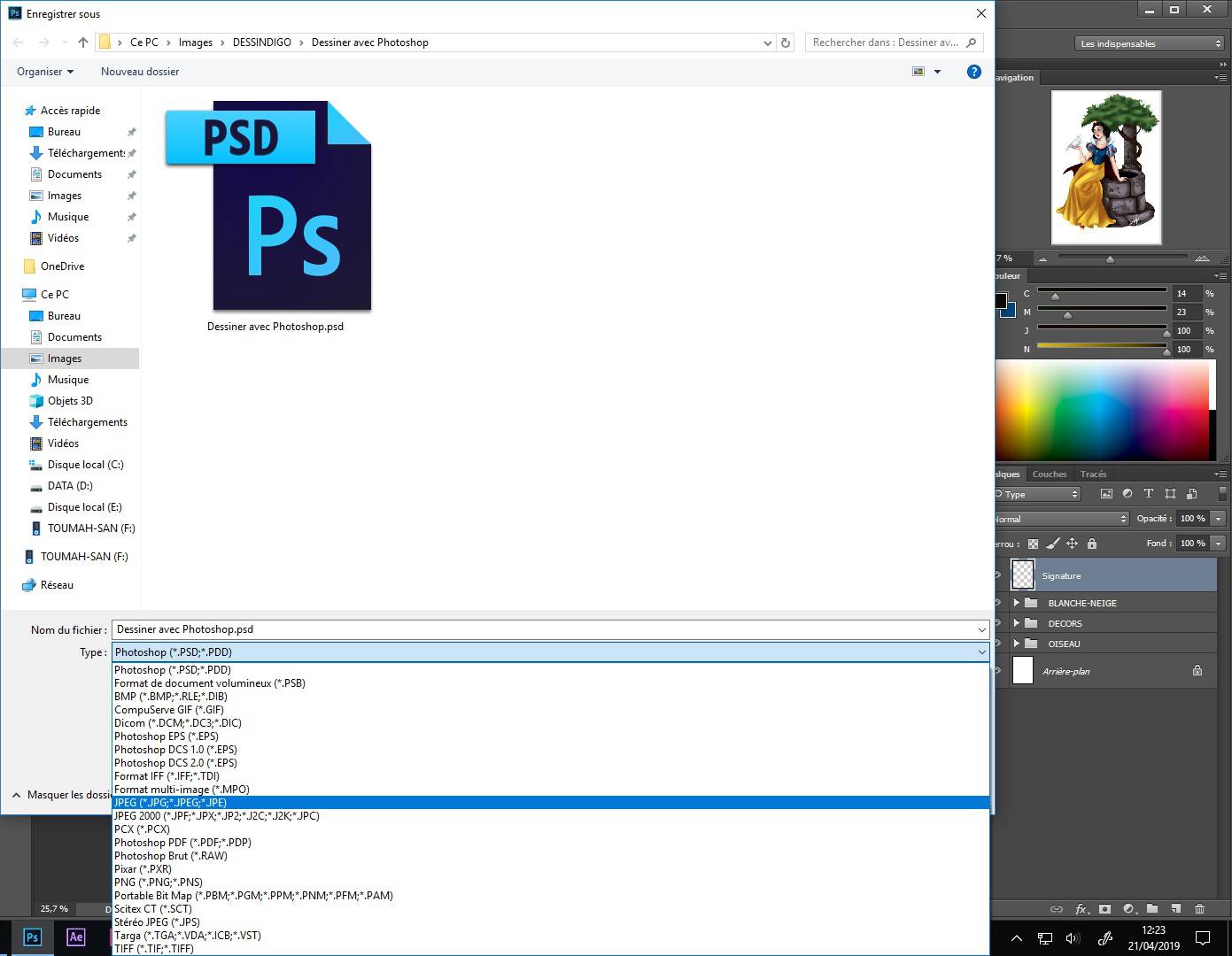 Enregistrer son dessin réalisé sur photoshop 3