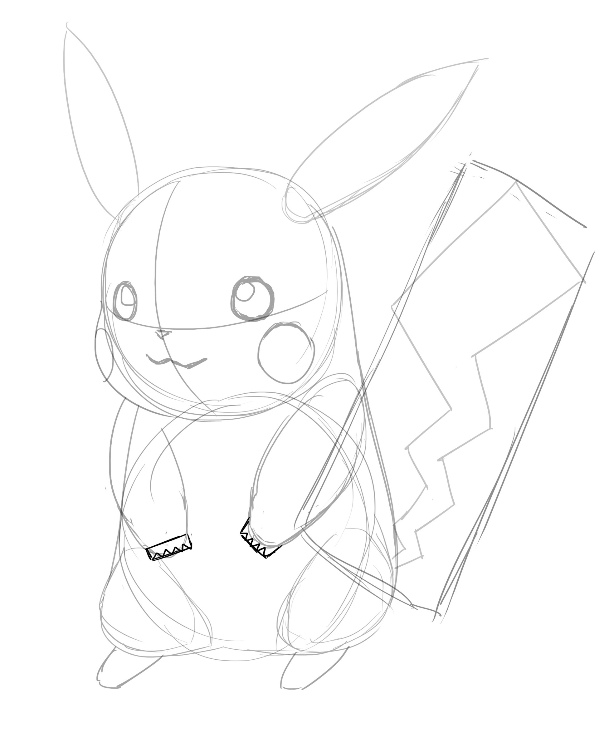 Dessiner les doigts de Pikachu