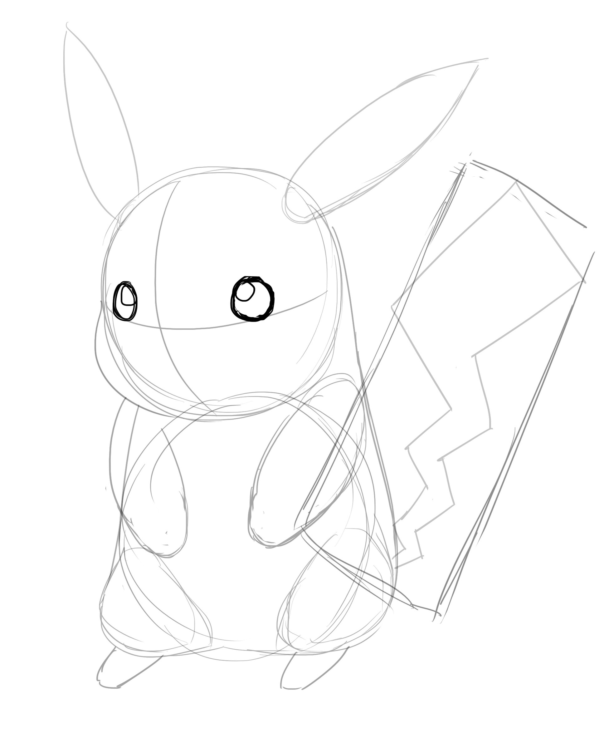 Dessiner les yeux de Pikachu