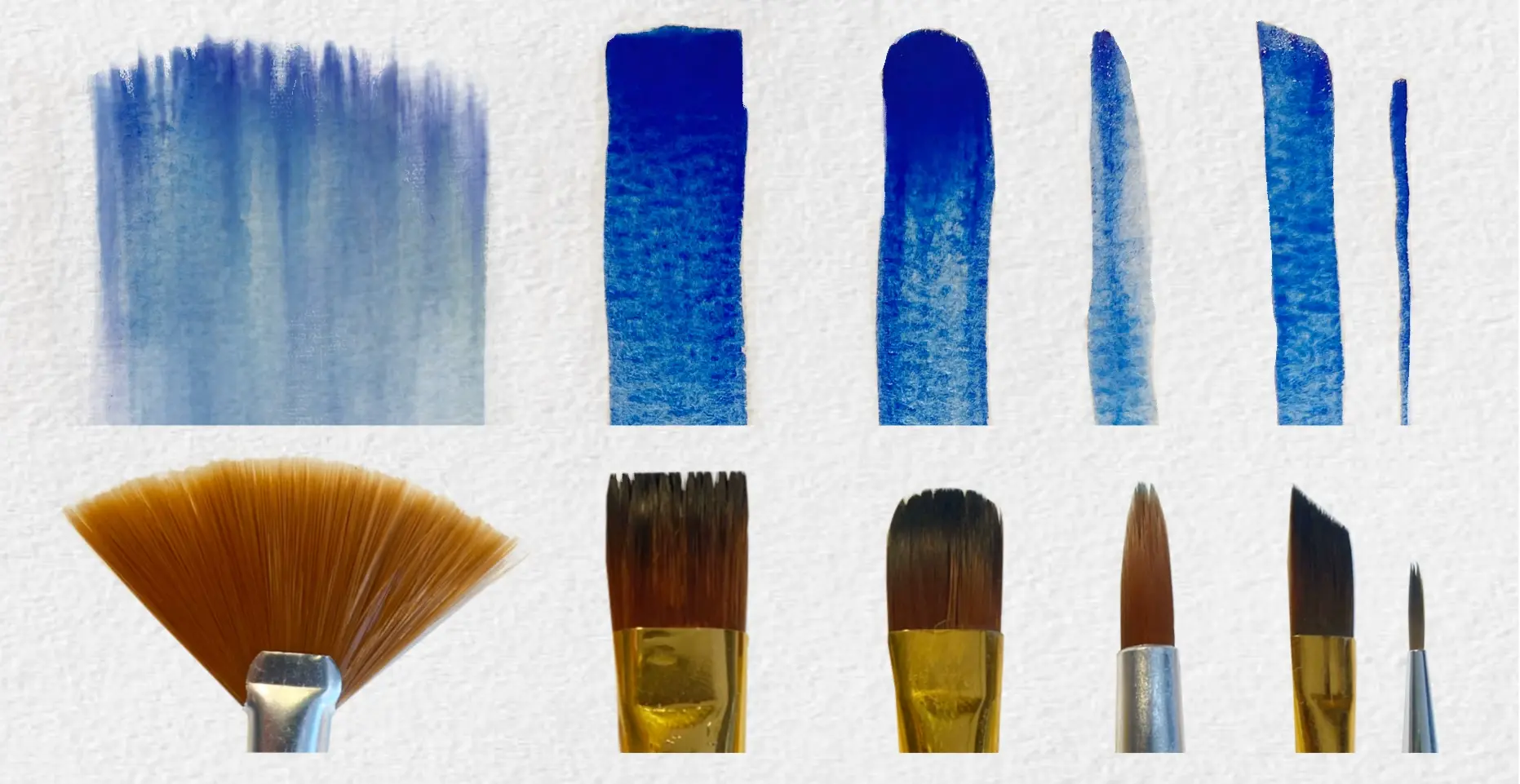 les types de traits selon les pinceaux pour faire de l’aquarelle