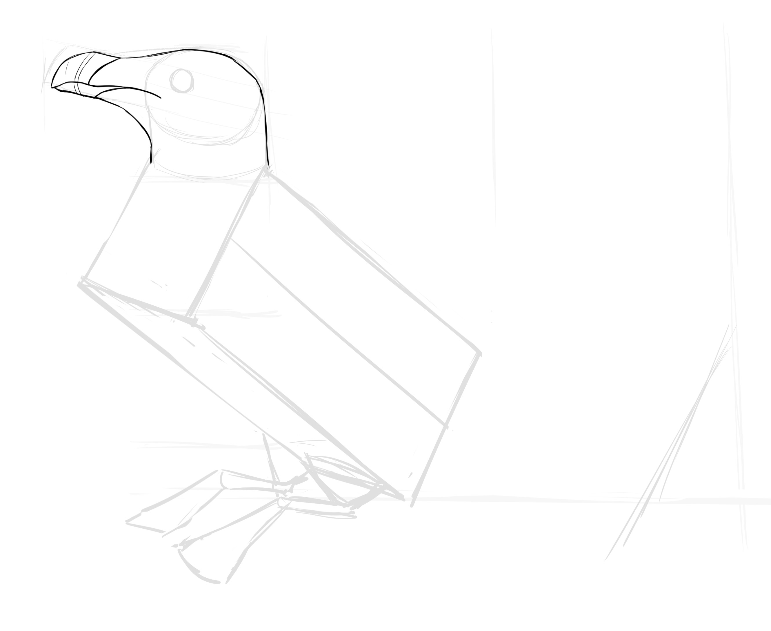 dessiner la tête et le bec du pingouin