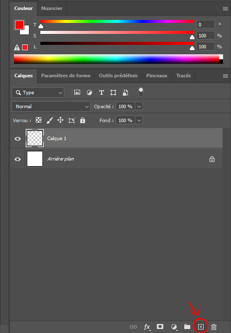 création d’un calque sur photoshop en vue du dessin