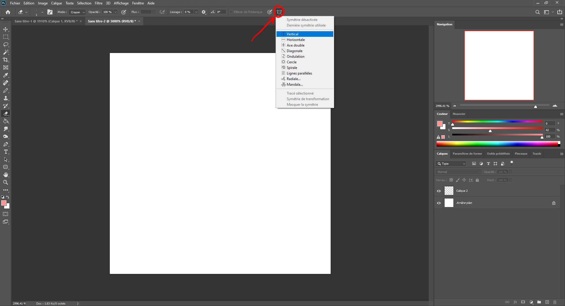 image en pixel art avec la symétrie