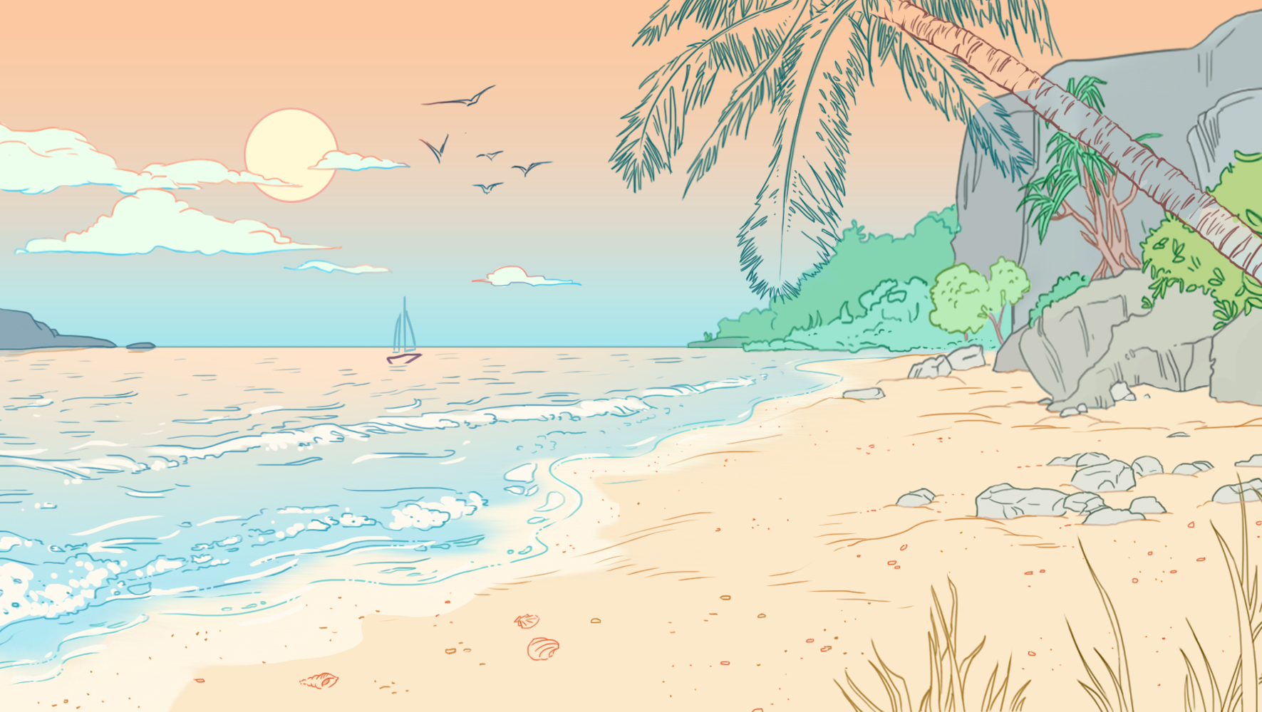 couleur de la verdure de la plage 1