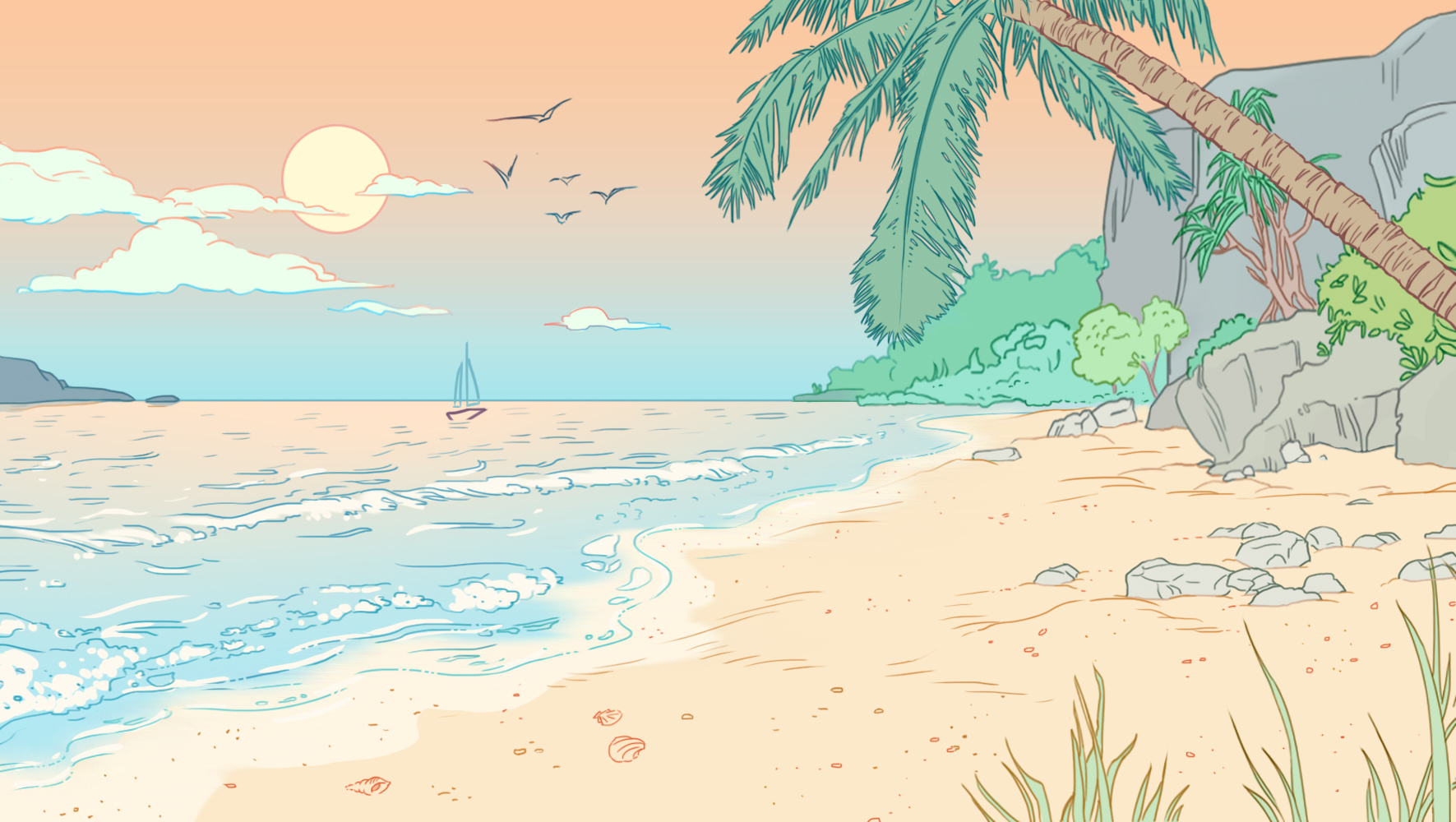 couleur de la verdure de la plage 2