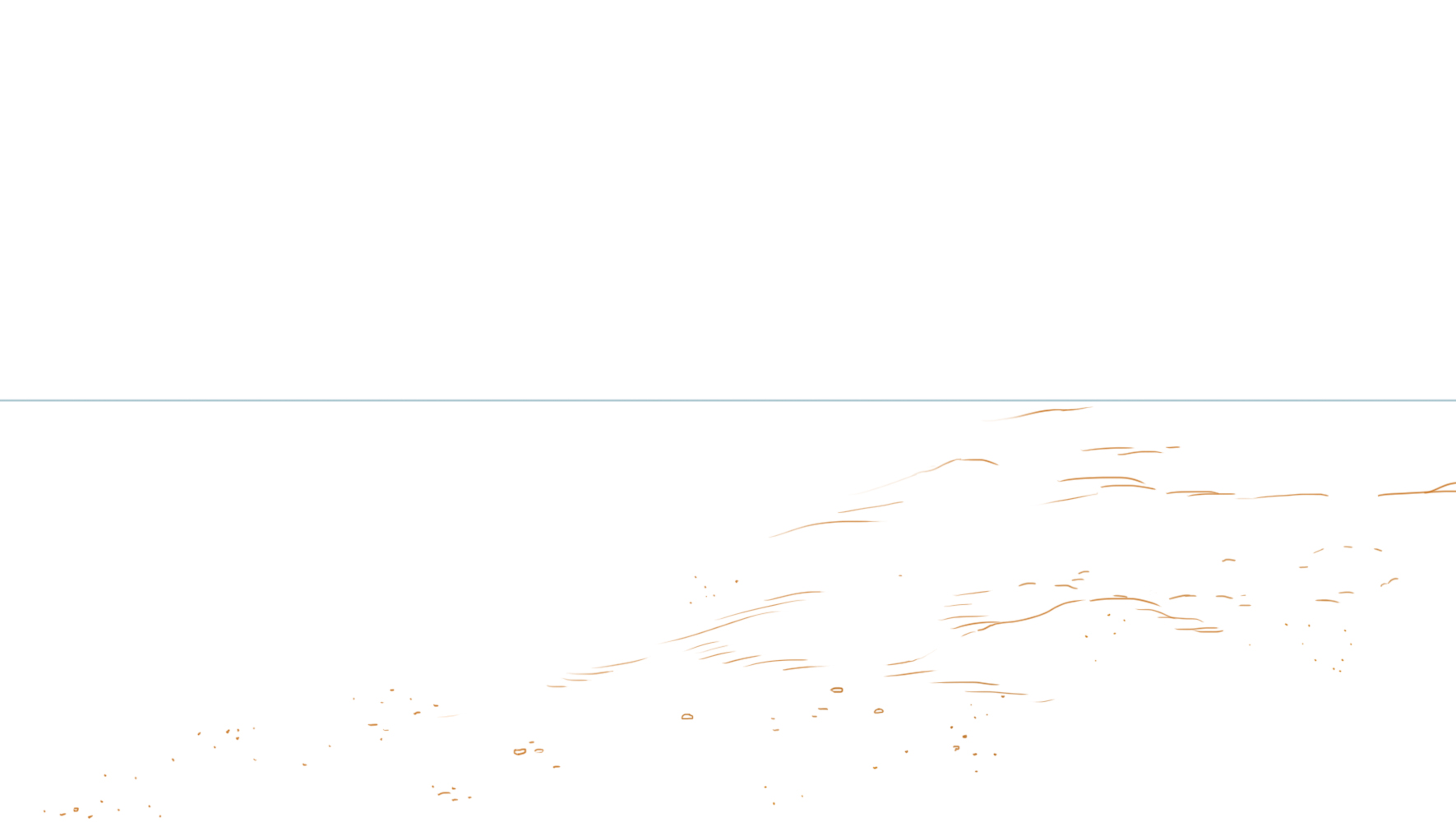 croquis du sable de la plage avec des traits légers