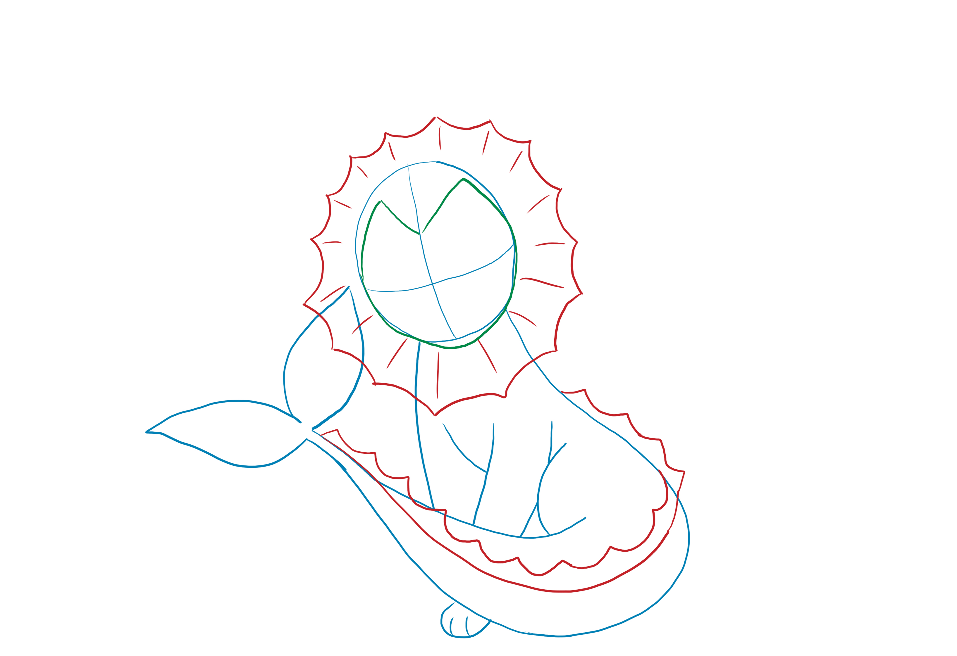 dessiner le front et le menton d’Aquali